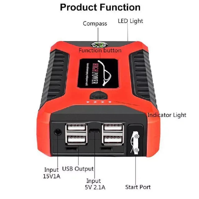 Multifunction car jumper starter powerbank