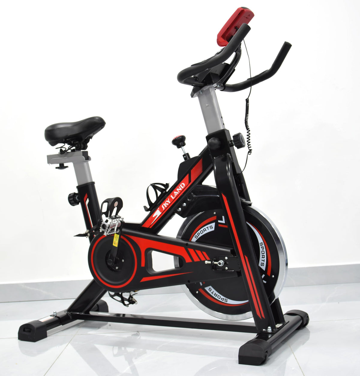 Indoor gym bicycle trainer