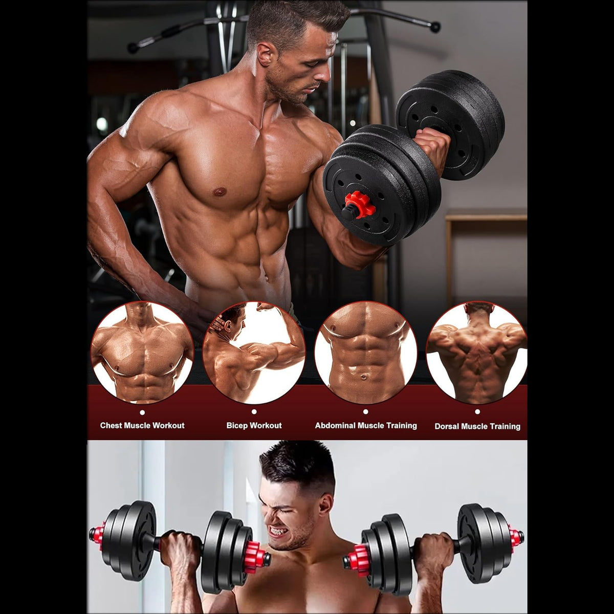 30kg weight pvc dumbbells