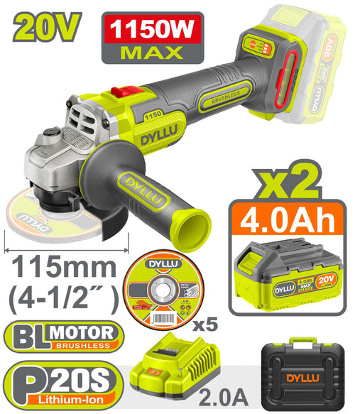 Dyllu cordless angle grinder DTLAPB 522