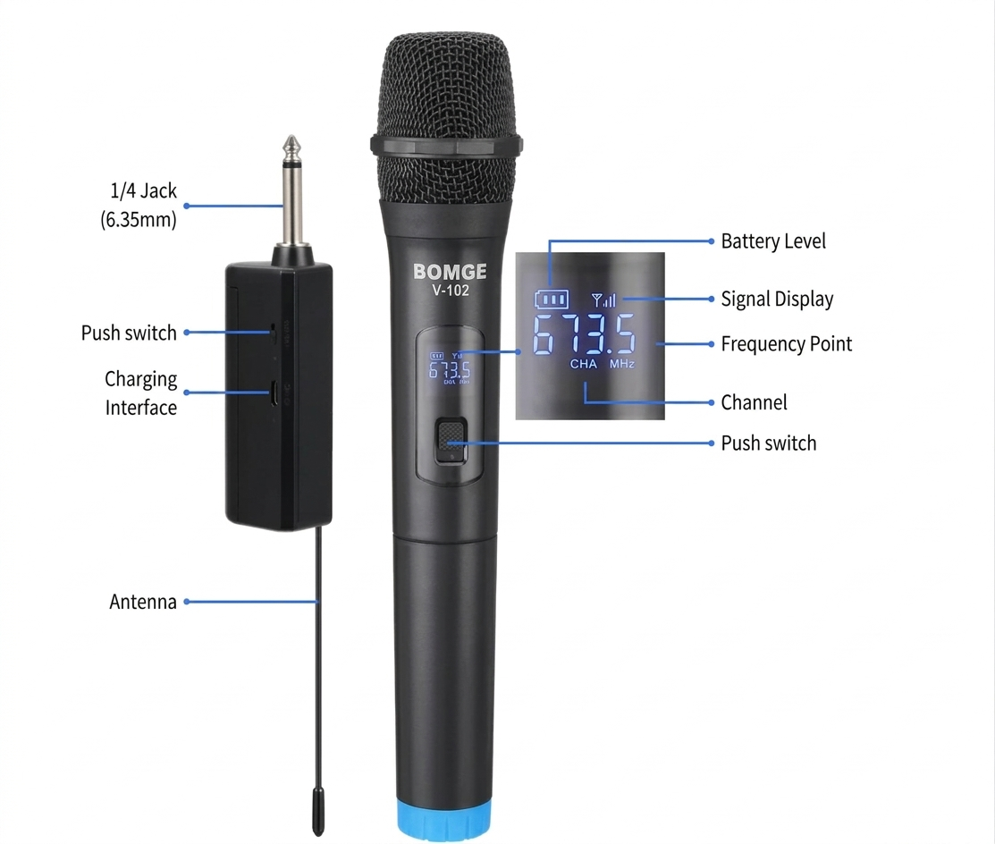 Andowl single wireless microphone Q-mic636