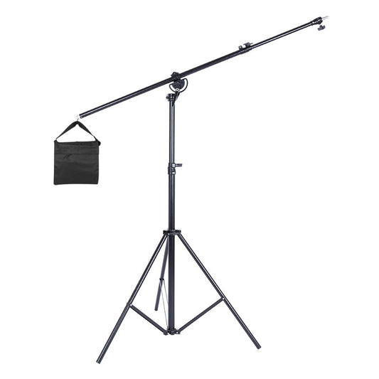 Studio light stand with boom arm