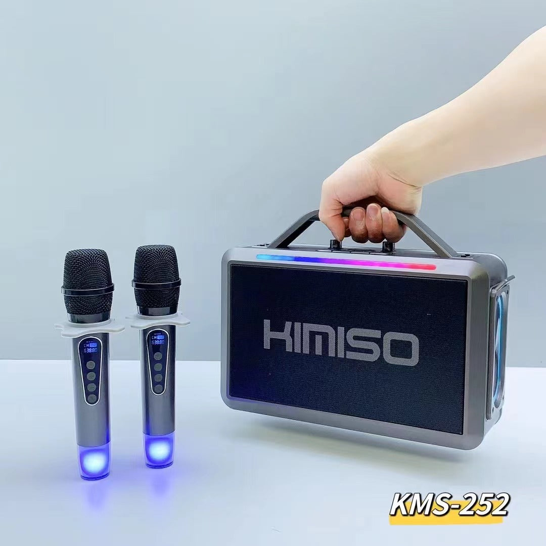 Kimiso portable karaoke  party speaker+ 2 microphone kms-252