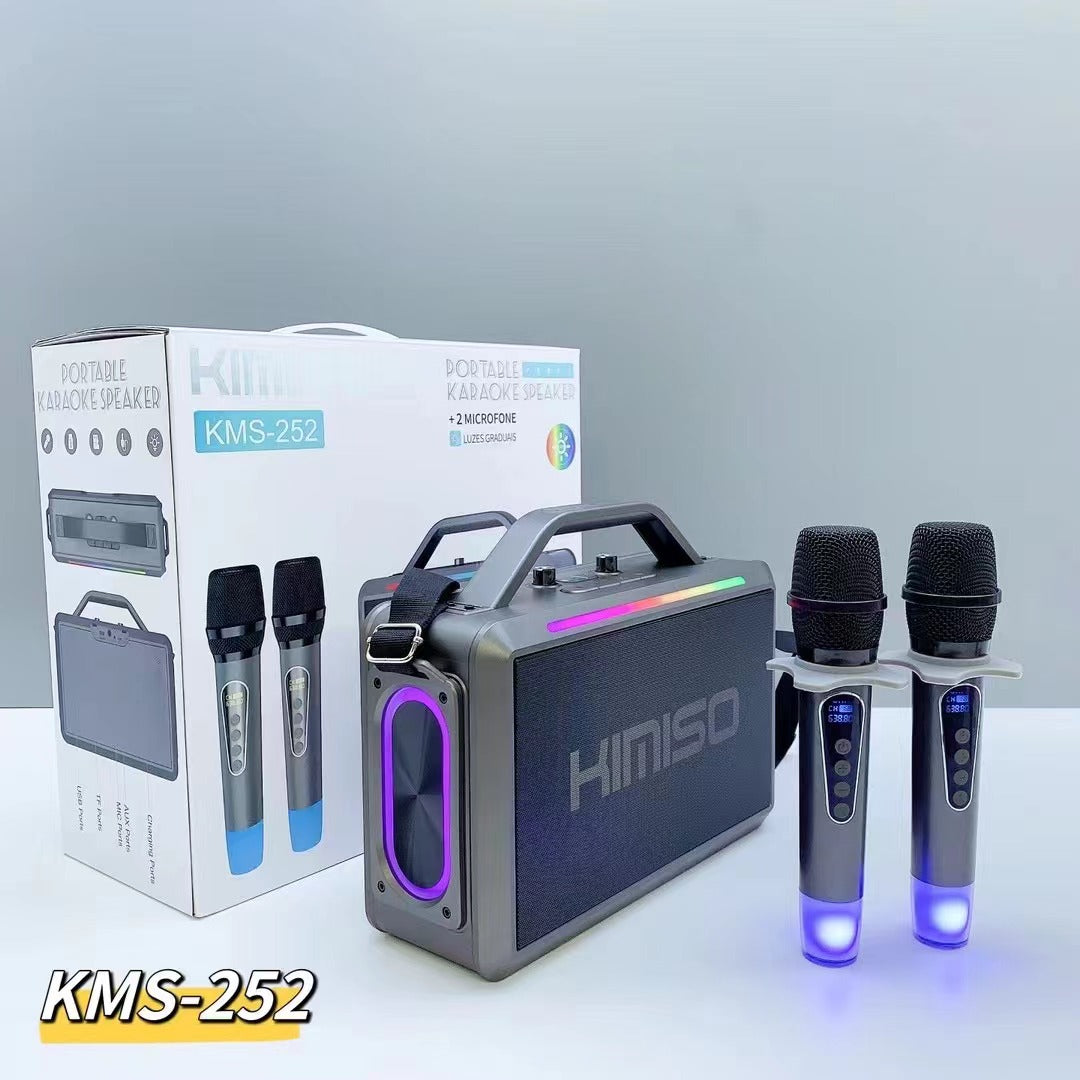 Kimiso portable karaoke  party speaker+ 2 microphone kms-252