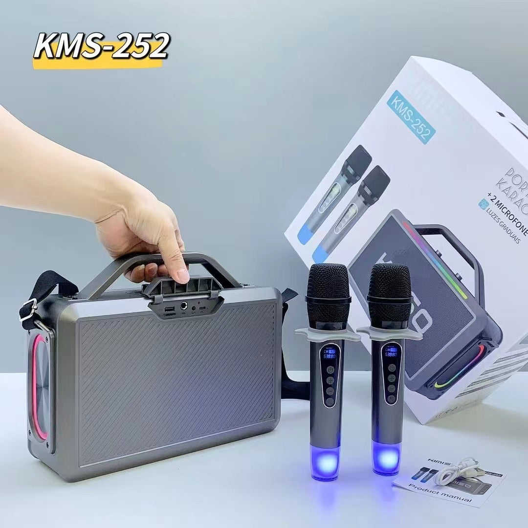 Kimiso portable karaoke  party speaker+ 2 microphone kms-252