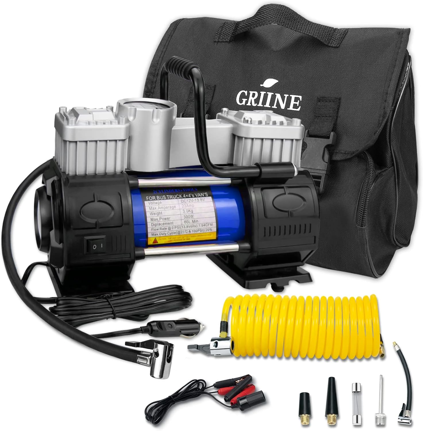 Heavy duty compressor tyre inflator DC 12V