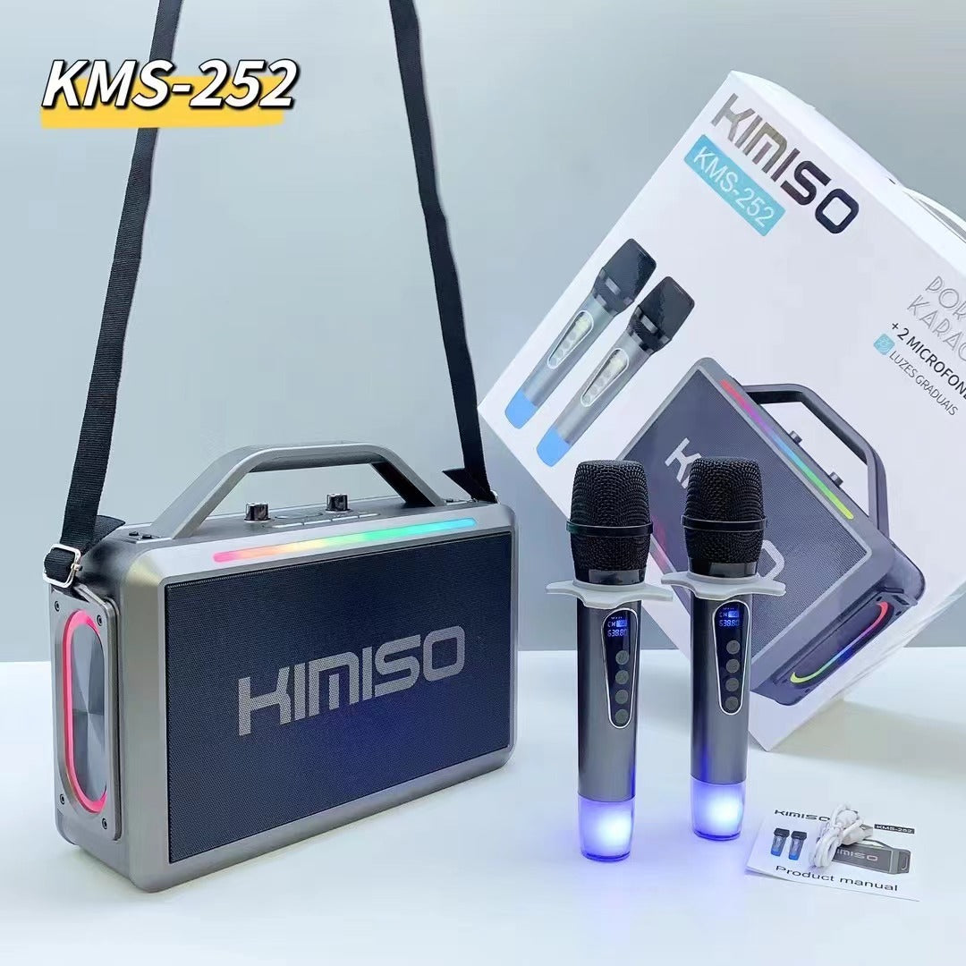 Kimiso portable karaoke  party speaker+ 2 microphone kms-252