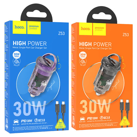 Hoco 30w fast car charger Z53