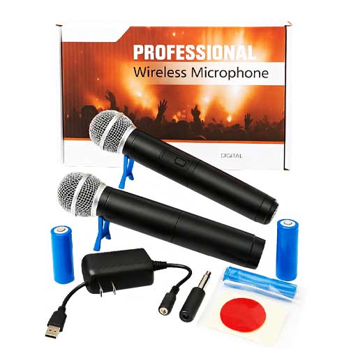 Professional wireless 4 microphone small receiver