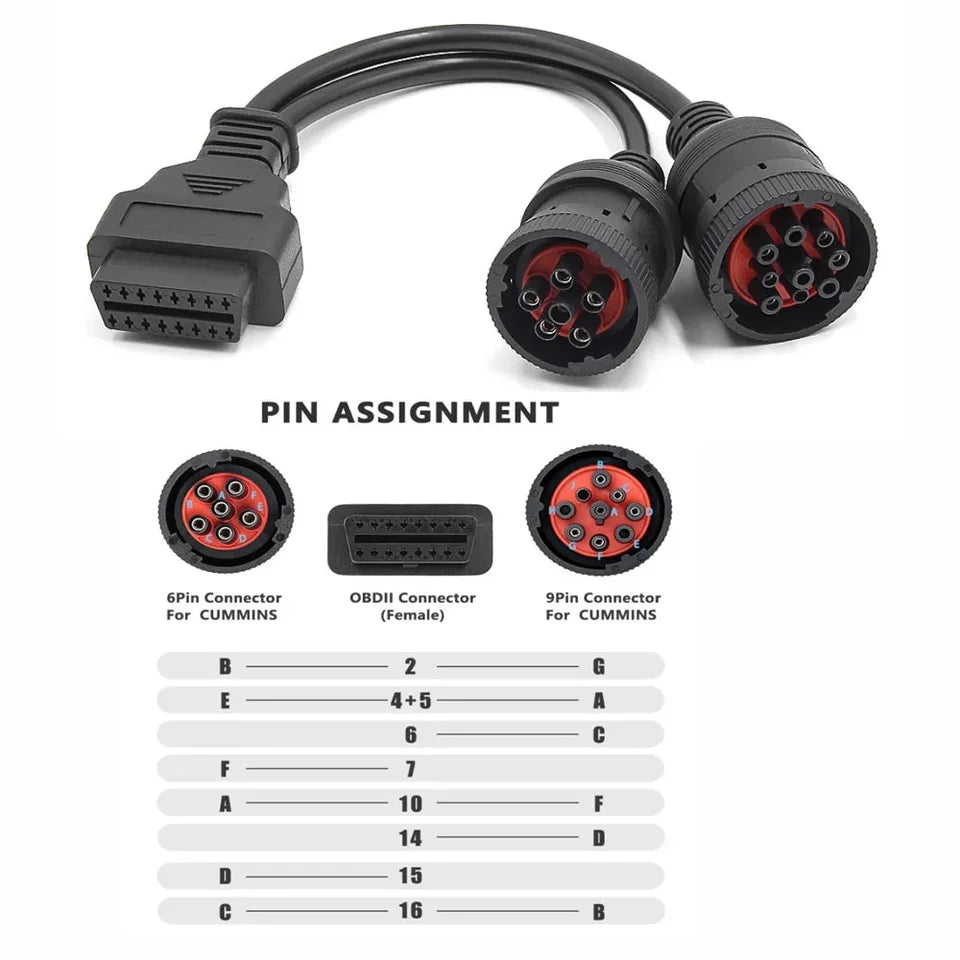 Truck Y cable 6pin and 9pin