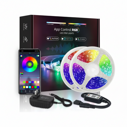 10m-5050-Strip-RGB light-Bluetooth-App-control-+44-button-remote-control