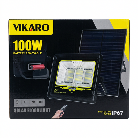 100w vikaro solar floodlight