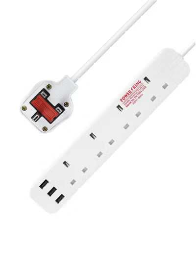 4way power king extension adapter with usb port