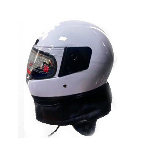 Visor care helmet with staff