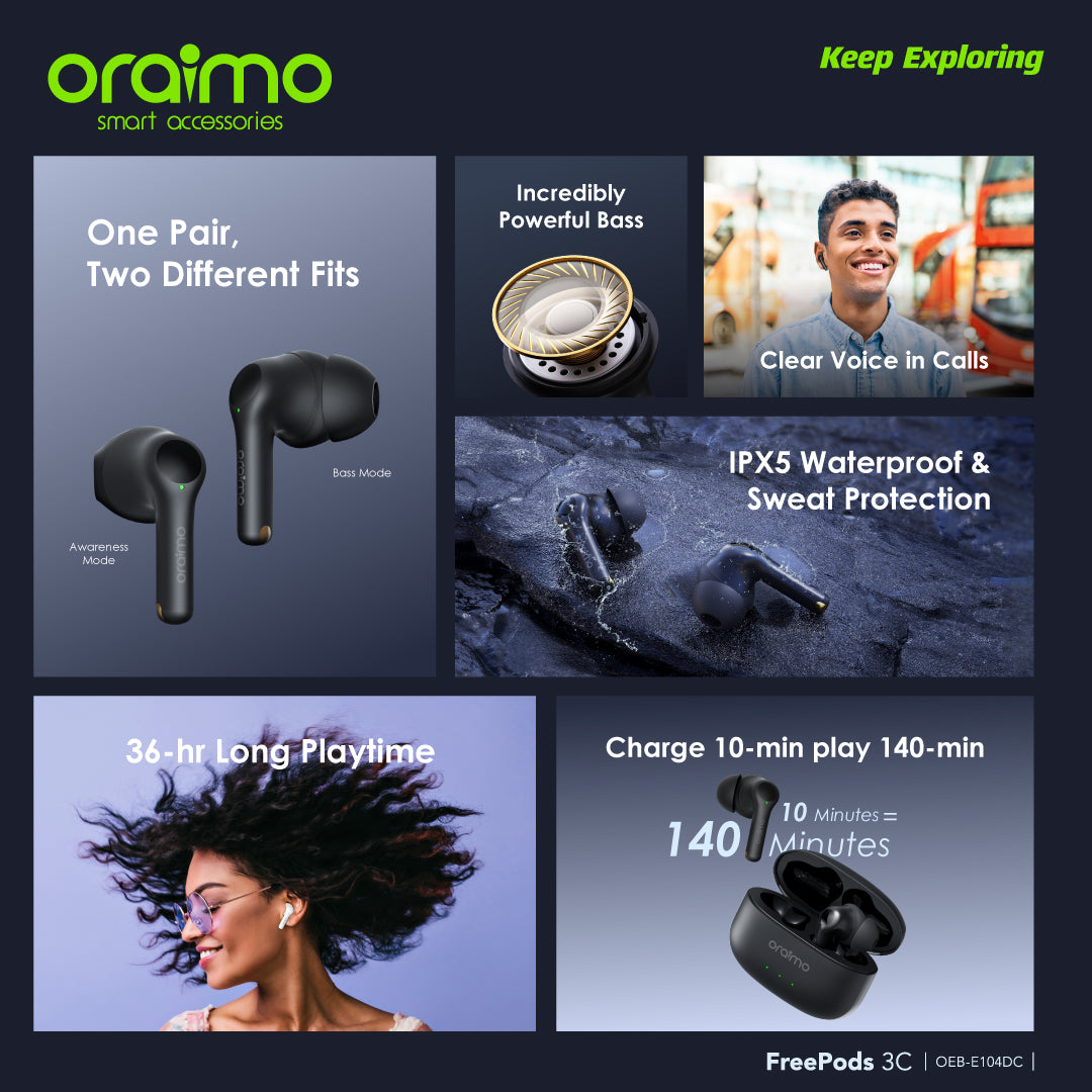 Oraimo tailor earpods and sound E104DC