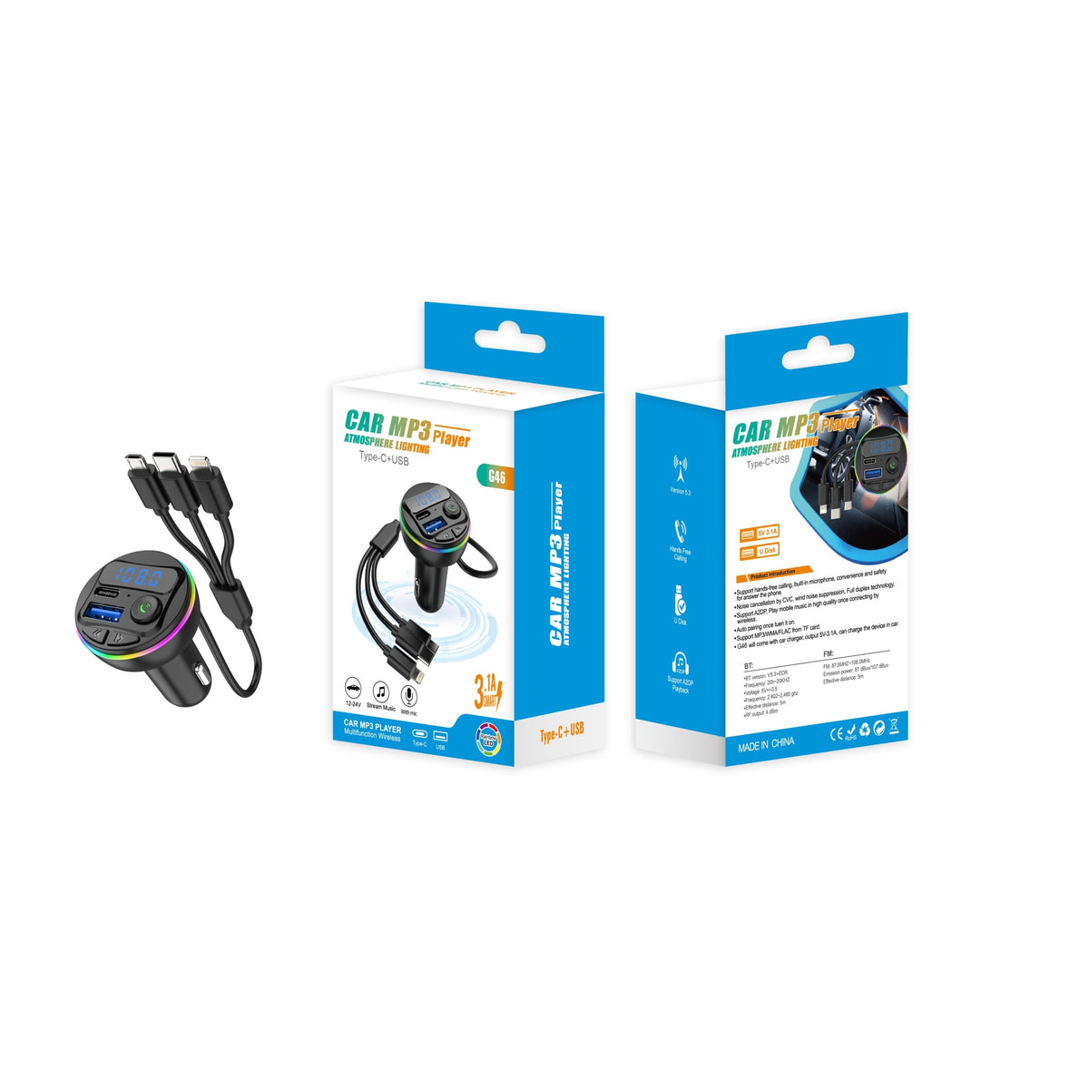 Car mp3 player type c + usb modulator G46