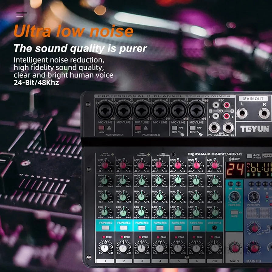 A8 professional 8 channel Mixer