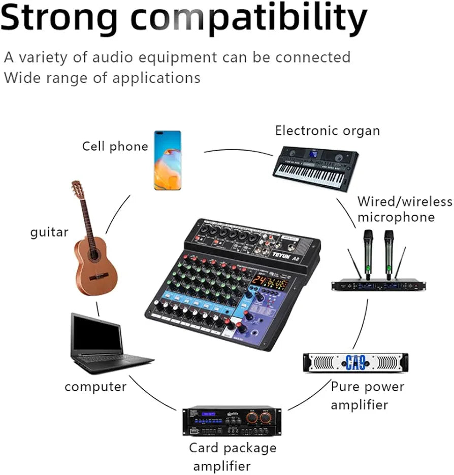 A8 professional 8 channel Mixer