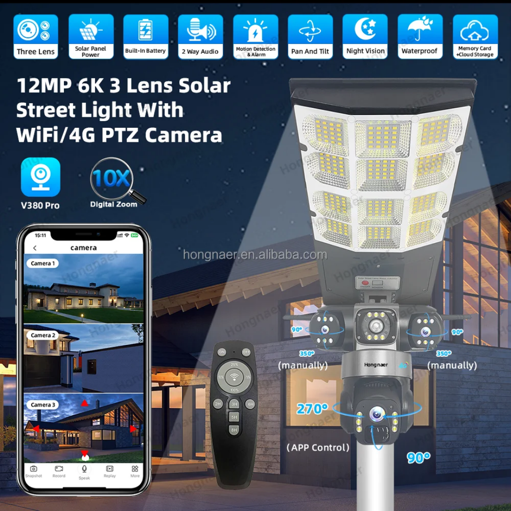 AI solar camera + lighting 2 in 1 ABT -6652