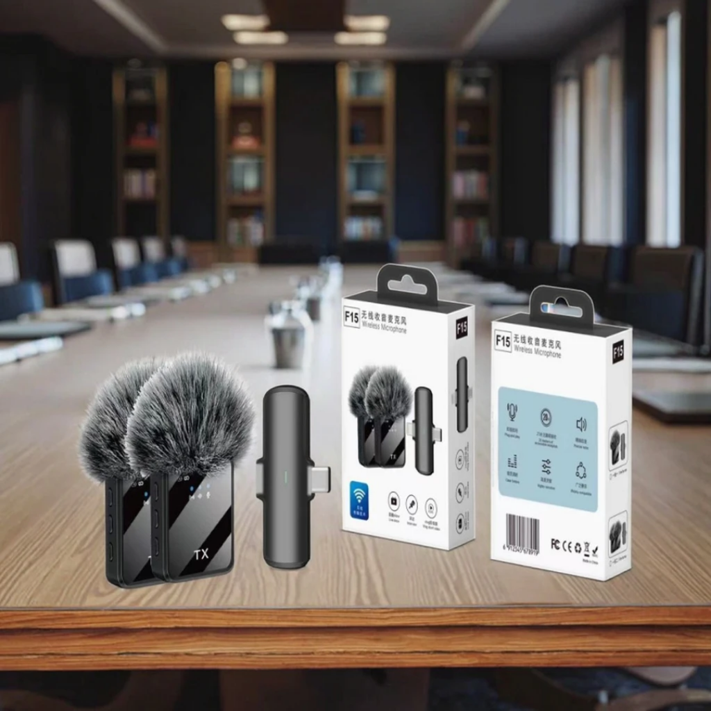 F11 2 in 1 wireless lapel microphone