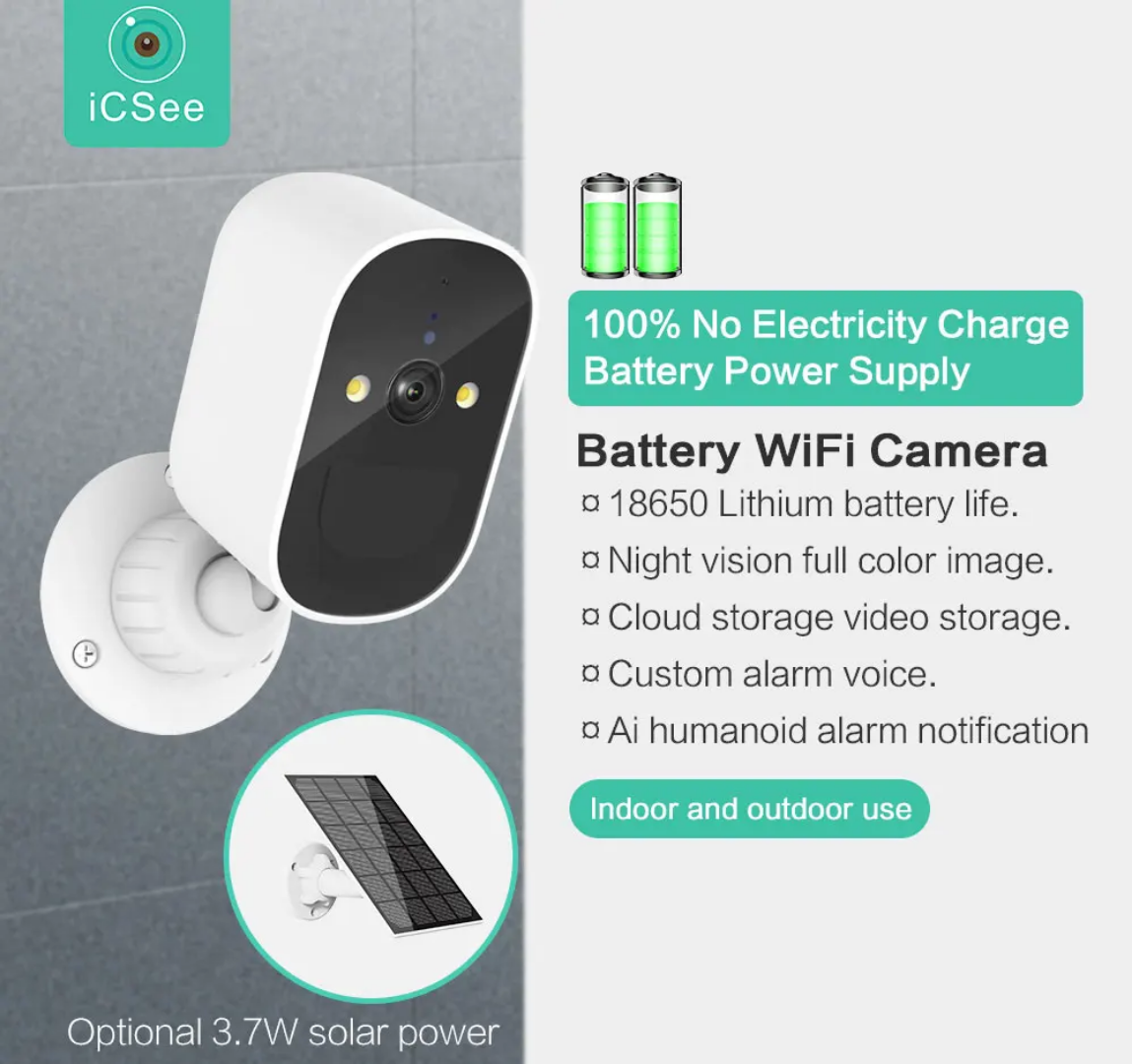 JT clear smart battery camera JT8185xm
