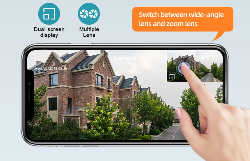 360? two optical sensors wifi camera