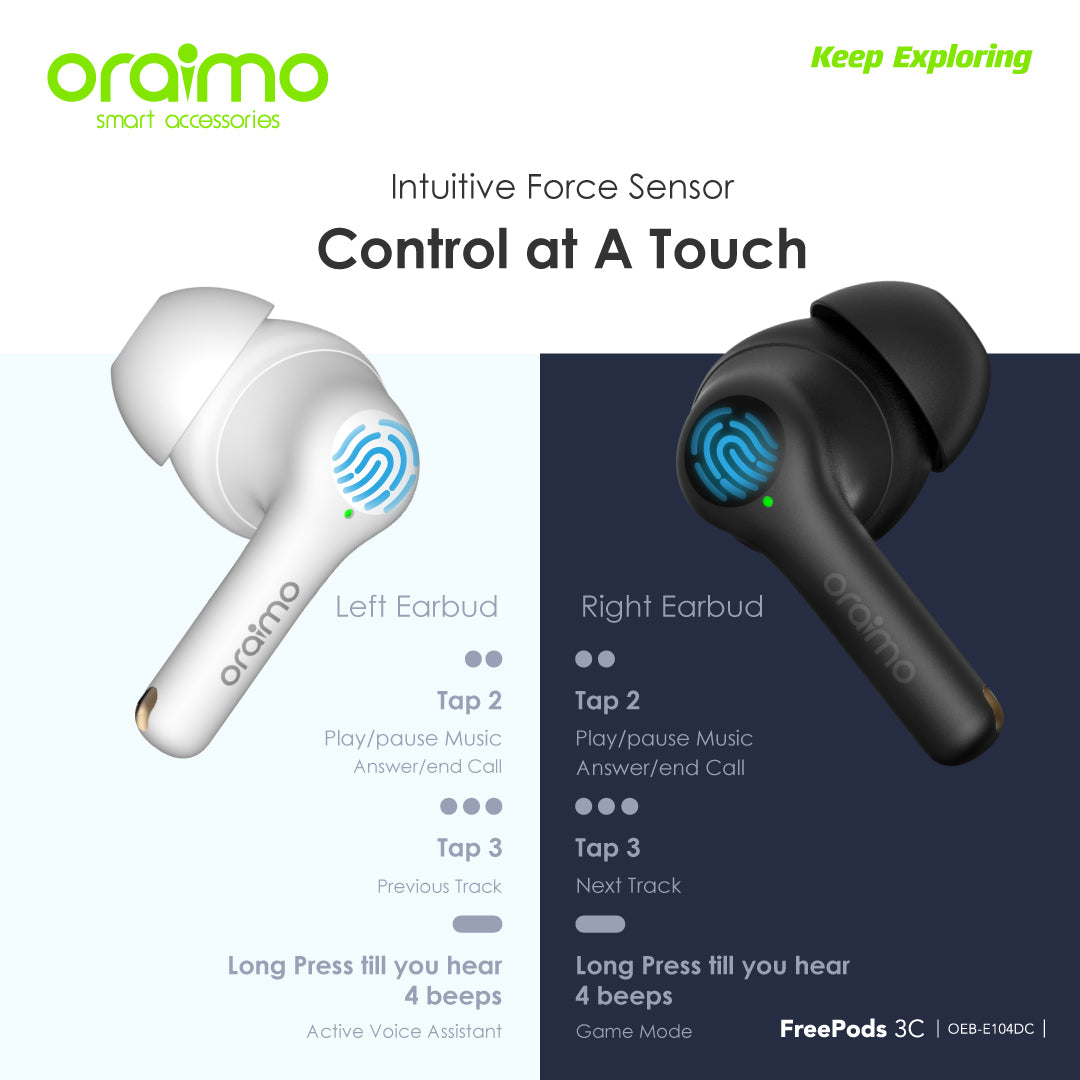 Oraimo tailor earpods and sound E104DC