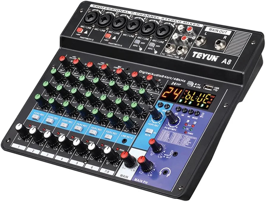 A8 professional 8 channel Mixer