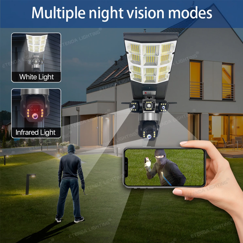 AI solar camera + lighting 2 in 1 ABT -6652