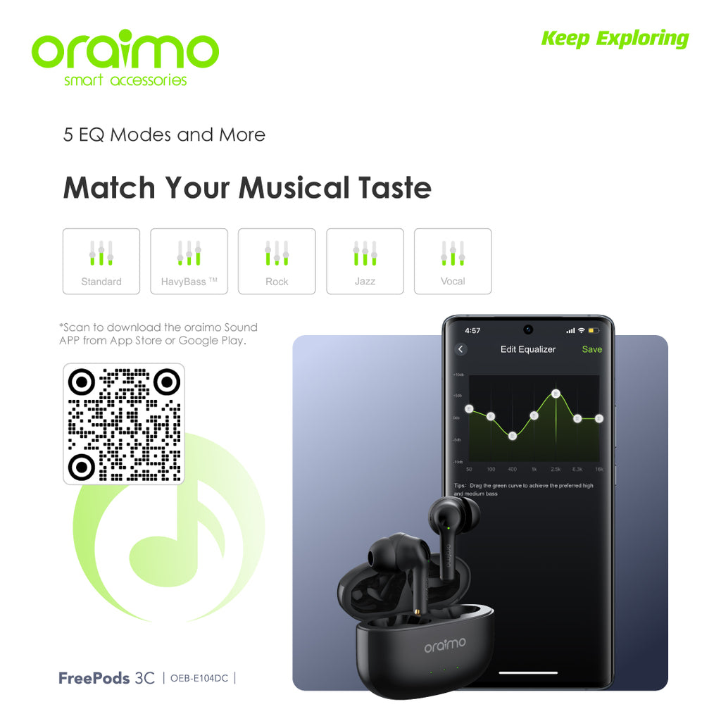 Oraimo tailor earpods and sound E104DC