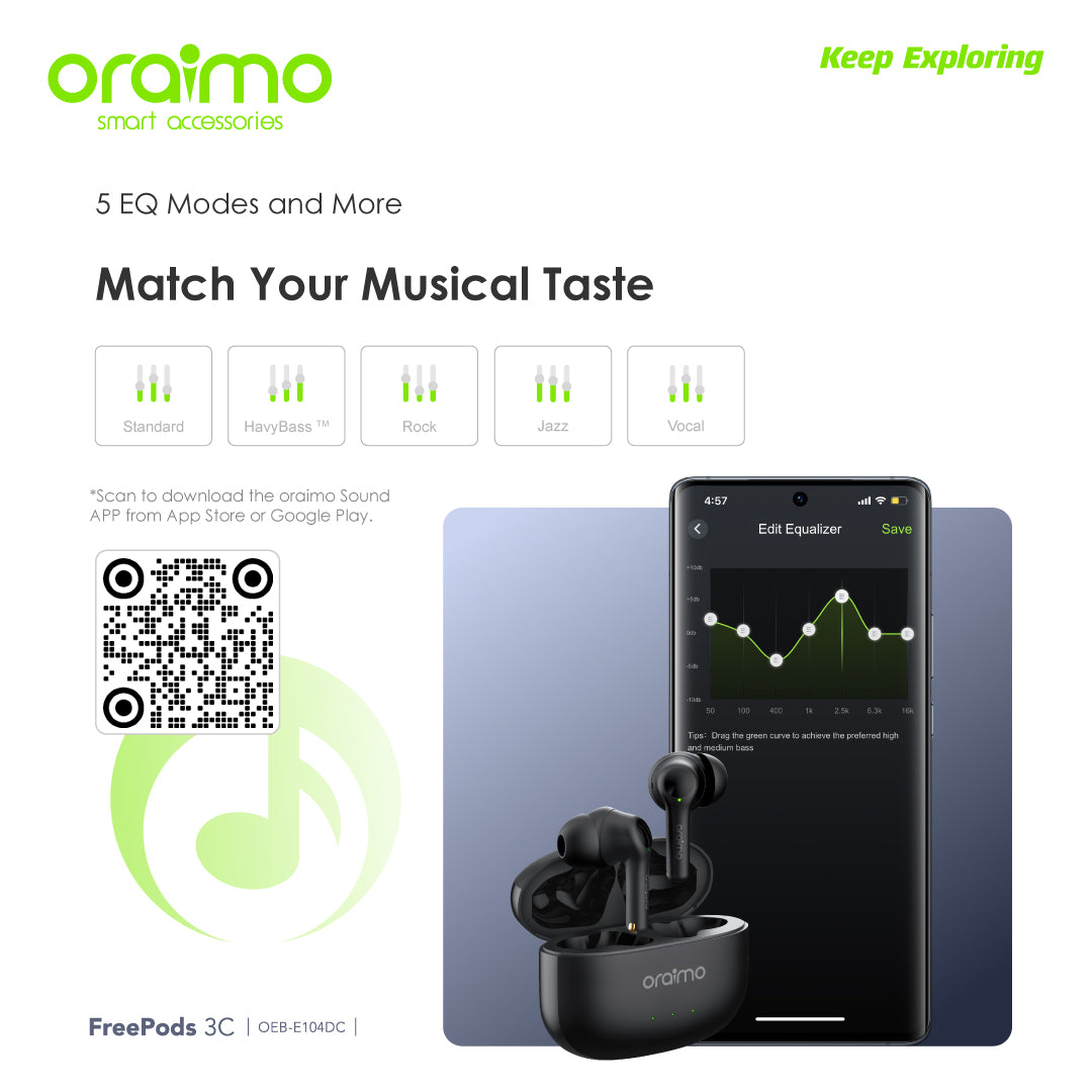 Oraimo tailor earpods and sound E104DC