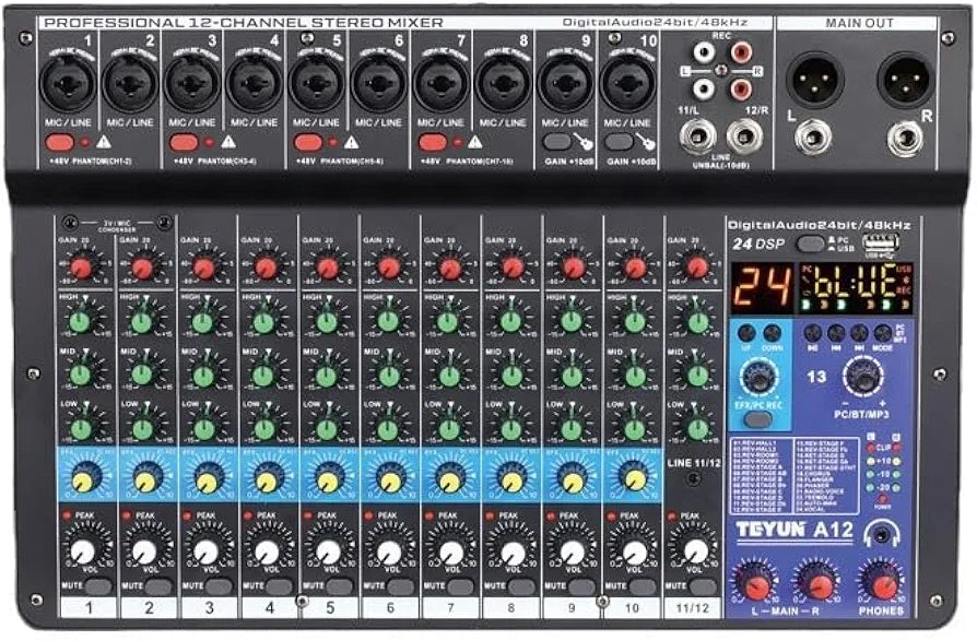 A12 professional 12 channel Mixer