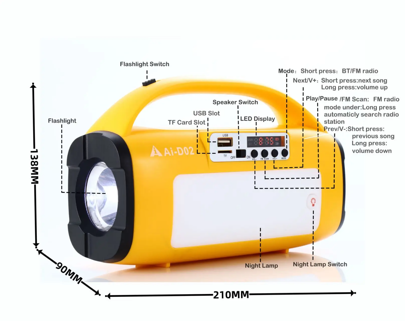 Loveyin solar system speaker Ai - D02