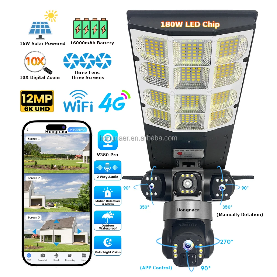 AI solar camera + lighting 2 in 1 ABT -6652