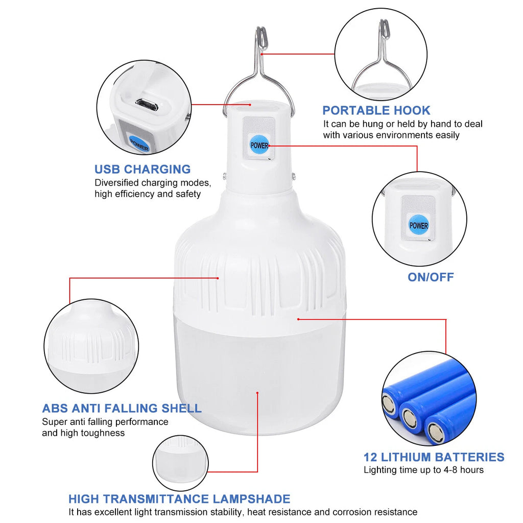Rainbow solar rechargeable light lamp 80w small